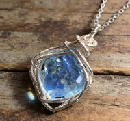 海藍寶原石吊墜天然水晶吊墜禮盒裝