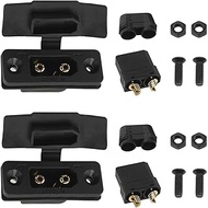 eMagTech 2 Pairs XT90E XT90E-M High Current Mounting Plug with Rubber Cap XT90 2 Pin Reverse Polarit
