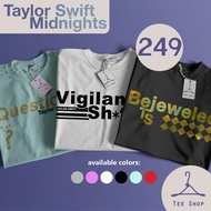Taylor s w i f t Track title midnights 7-9 cotton shirt
