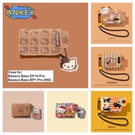 Case for Baseus Bass BP1 Pro ANC Earphone Case Baseus Bass EP10 Pro cute KT Cat PU Leather Buckle Du