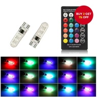T10 5050 Car LED RGB Multicolor 6 SMD LED Bulb Waterproof Parking Light with Remote Control