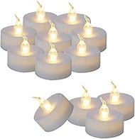 24 Tea Lights Led Flickering with Timer Function (6 hrs on, 18 hrs Off), Christmas Mini Flameless Ca