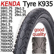 Kenda K935 Tyre Mountain Fixie Road Bike Tire 16 18 20 24 26 29 700 X 1.75 1.9 38c BICYCLE TAYAR BASIKAL inner mtb Sport