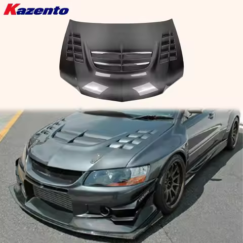 For Mitsubishi Evolution EVO 7 8 9 01-07 Carbon Fiber VTX Type Front Vented Hood( Ocean freight is f