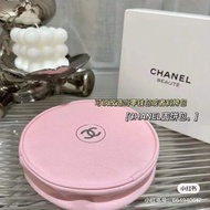 chanel香奈兒粉色圓餅化妝包