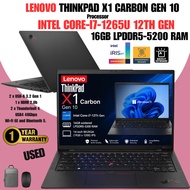 Lenovo ThinkPad X1 Carbon Gen 10 i7-1265U 12Th Gen 16GB LPDDR5-5200 RAM 1TB PCIe Gen 4 NVMe SSD 14-i