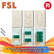 FSL WAY ILLUMINATED SWITCH SET ( 1 GANG / 2 GANG / 3 GANG )