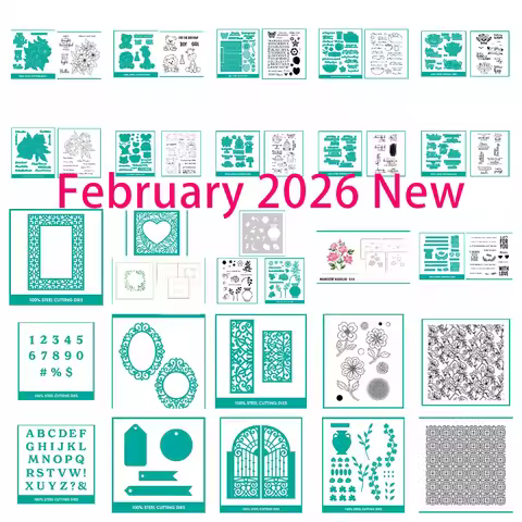 New Cheerful Flowers Heart Frame Easter Metal Cutting Dies and Silicone Stamps Stencil for Scrapbook