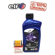 **FREE OIL FILTER** ELF 4T MAX 20W-50 [1L] ENGINE OIL Y16ZR SRL115 LC135 Y15ZR Y125ZR RXZ SOLARIZ AV