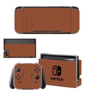 （NEW STYLE stickers)Pure Brown Color Screen Protector Sticker Skin for Nintendo Switch NS Console Dock Charger Stand Holder Joy-con Controller Vinyl