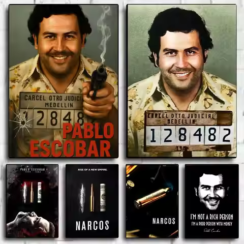 Classic Movie P_Pablo E_Escobar Poster Decorative Wall Art Stickers Mural Photo Print for Home Livin