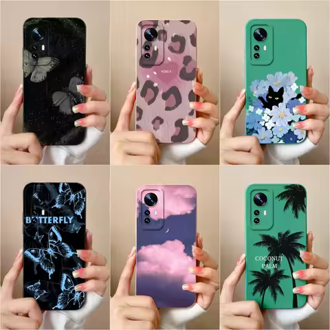 Cover Case For Xiaomi 12 12X Phone Shell New Leopard Print Pattern Shockproof Soft Liquid Silicone H
