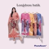 Longdress batik jogja bahan kaos / daster panjang lengan panjang / daster lengan panjang