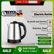 【Hot Sale】 eTechno Snless Steel Electric Kettle 2.2L 1500W Auto Off Kettle Electric Jug Kettle Boil Hot Water Cerek Air Panas NEW ITEM