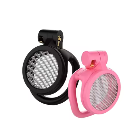 Men's Star Net Flat Lock Cobra Chastity Cage Resin Stainless Steel Mesh CB Lock Adult Product