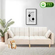 LOFT Living MEGAN Pet Friendly 3 seater Sofa Bed-Beige Anti cat scratch fabric
