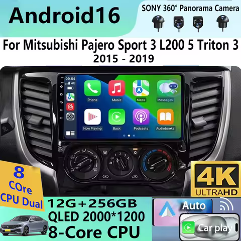 Android 16 Carplay For Mitsubishi Pajero Sport 3 L200 5 Triton 3 2015 2016 2017 2018 2019 Car Radio 