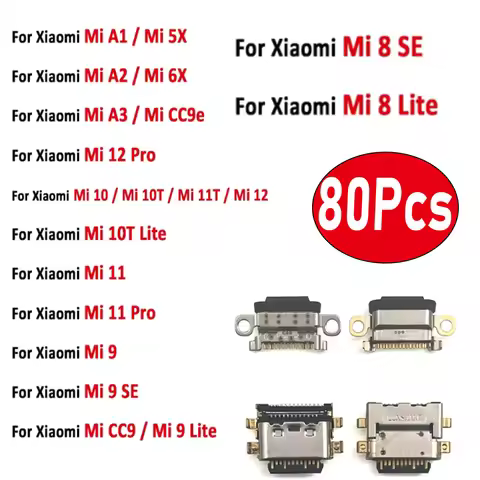 80Pcs,NEW Micro USB Charging Connector Plug Dock Socket Port For Xiaomi Mi 12 11T 11 10 9T 9 8 Lite 