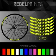 ●┅▽FOXTER (12 pcs) Wheel Rim Sticker Decal Vinyl for Mountain Bike and Road