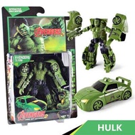 Marvel Avengers Iron Man Captain America Thor Hulk Action Figure Toy Deformation Model Car Kids Toy Car