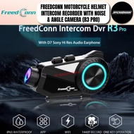 FREEDCONN 6 RIDER MOTORCYCLE HELMET INTERCOM RECORDER WITH NOISE & ANGLE CAMERA (R3 PRO)