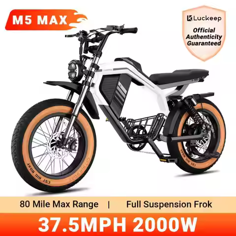 Luckeep M5 MAX Electric Bike for Adults,2000W Peak Motor,37.5MPH, 52V 20AHBattery Ebike,80 Miles 20"