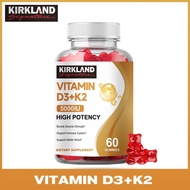 Kirkland Bảo vệ xương khớp Vitamin D3 + K2 (5000IU D3 & 200mcg K2) nhập khẩu Mỹ tăng sức đề kháng hi
