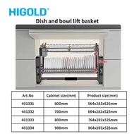 HIGOLD 304 Stainless Steel Kitchen Cabinet For Storage Of Double Deck Dish Basket Damping Buffer Up