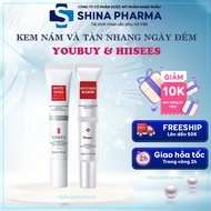 Combo Kem Bôi Nám Ngày Đêm Hiisees You.Buy - Kem You.Buy Hiisees Dưỡng Ẩm Trắng Da Mờ Thâm Nám Tàn N