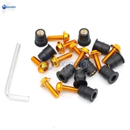 10 Bộ Phụ Kiện Xe Máy Cái/bộ Cho GPX Demon GR200r DEMON GR 200r M5 Đai Ốc Giếng Cao Su Hệ Mét Ốc Vít