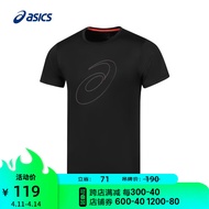 亚瑟士ASICS运动T恤男子跑步短袖透气舒适运动上衣 2011C856-001 黑色 L