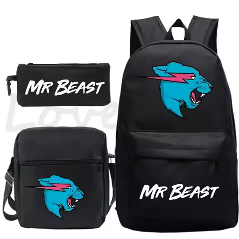 Mr Beast Backpack Boys Girls Teens Back to School Bags Kids Mr Beast Rucksack shoulder Bagpack Trave