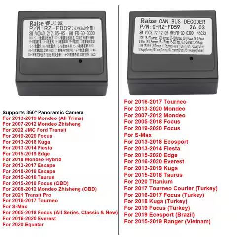 RZ-FD09 G-RZ-FD59 CANBUS Decoder Harness For Ford Focus Mondeo Kuga Edge EcoSport Fiesta Ranger Andr