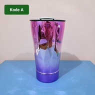 Gelas Stainless Steel Multicolor 500ml dengan Pembuka Botol dan Desain Diamond