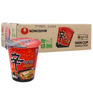 Box of 12 Cups of Korean Nongshin Noodles - Shincup cups 68g x 12 cups