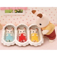 Sylvanian Families Chocolate Rabbit Baby Triplets Care Set Calico Critters Doll House Toys
