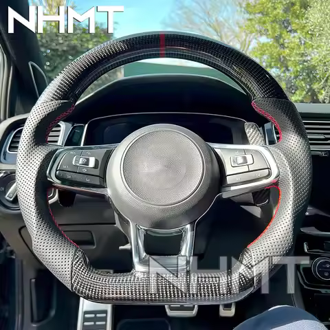 Steering Wheel Fit For VW Mk5 MK6 MK7 MK7.5 GTI R Polo 2013-2020 Customized Carbon Fiber Racing Whee