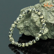 Aomthong Dalmatian Jasper Stone Bracelet Quail Egg 6 Mm. Auspicious Colored Lucky