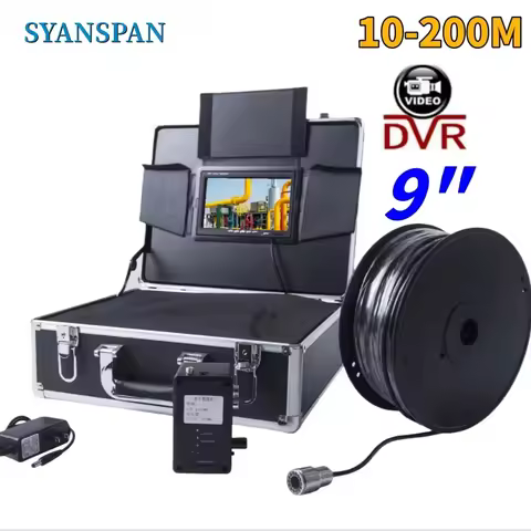 7/9" Screen Underwater Well Camera 200M Cable;SYANSPAN 8GB DVR Video Recording Fishing Finder 25MM C