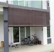 (9 feet width) Bidai Kayu Outdoor Blind Wooden Blinds Woodblind Meranti Wood Curtain Be...