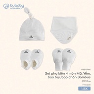 Bubaby GBB167800, GBB167802, GBB167803 Accessory Set of 4 Bambus hats, bibs, gloves, and foot protec