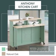 T.LIVING ANTHONY KITCHEN CART/KITCHEN ISLAND/KITCHEN TROLLEY/KITCHEN FOLDABLE TABLE/RECEPTION TABLE/