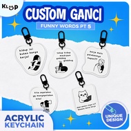 GANTUNGAN Custom Words Keychains Custom Funny Word Keychains Motivational Word Keychains Vol 5