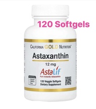 พร้อมส่ง(สาหร่ายเเดง)Exp6/2027 California Gold Nutrition Astaxanthin AstaLif Pure Icelandic12 mg 120