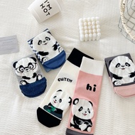 Panda kute embossed high-neck socks
