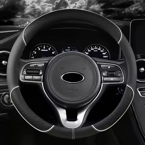 Pu Leather Car Steering Wheel Cover 38cm for Kia Rio 2 3 4 X Line Kombi Sedan K2 K3 K4 K5 KX1 KX3 KX