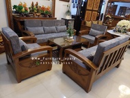 Set Kursi Sofa Tamu Minimalis Jati Jumbo Luxury 3,2,1,1 &amp; Meja Tamu/Kursi Sofa Ruang Tamu Minimalis Modern