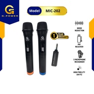 G-POWER MIC WIRELESS 102 MIC 202 PROFESSIONAL WIRELESS MIC TANPA KABEL MIC KARAOKE GARANSI RESMI