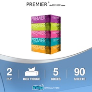 Premier Funky Pack 5C Box Facial Tissue 2 PLY (90's x 5)
