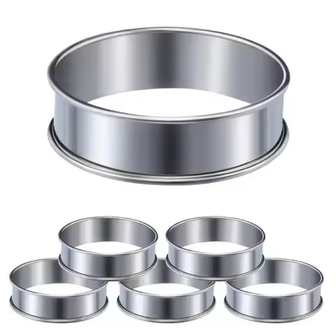 8/10cm Stainless Steel Baking Circle Double Rolled Cooking Rings Circle Egg Ring Cookie Molds Brioch